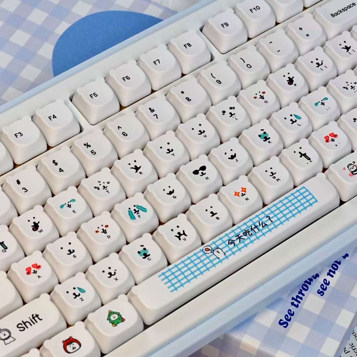 Kawaii Cartoon Joke Bear PBT K - Gaming Accessories Aesthetic ulasan dan harga