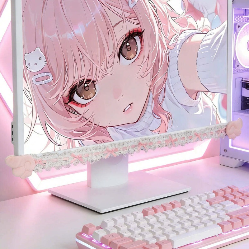 Cute Lace Monitor Frame Decor  - Accessories For Your Gaming Room ulasan dan harga